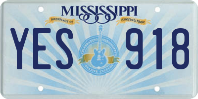 MS license plate YES918