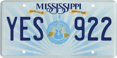 MS license plate YES922