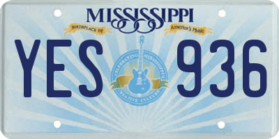 MS license plate YES936