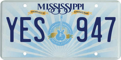 MS license plate YES947