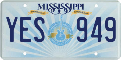 MS license plate YES949