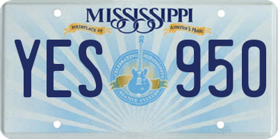 MS license plate YES950