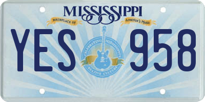 MS license plate YES958