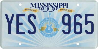 MS license plate YES965