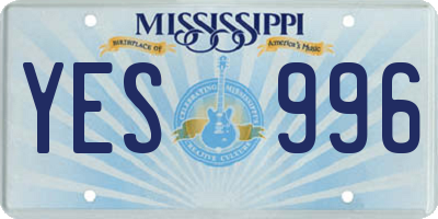 MS license plate YES996