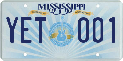 MS license plate YET001