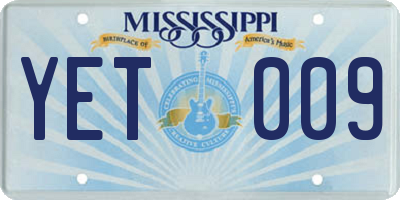 MS license plate YET009