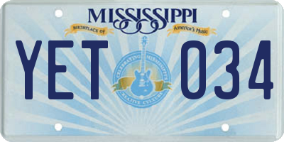 MS license plate YET034