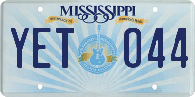 MS license plate YET044