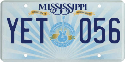 MS license plate YET056