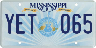 MS license plate YET065
