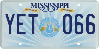 MS license plate YET066