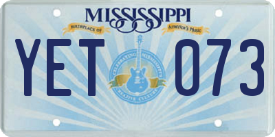 MS license plate YET073