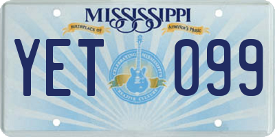 MS license plate YET099