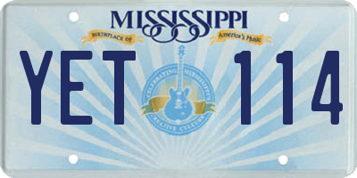 MS license plate YET114