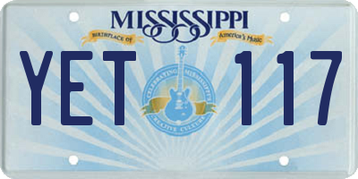 MS license plate YET117