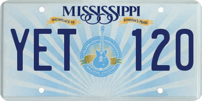 MS license plate YET120