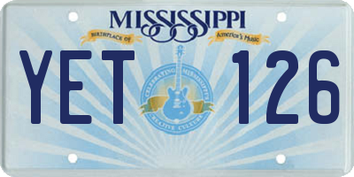 MS license plate YET126