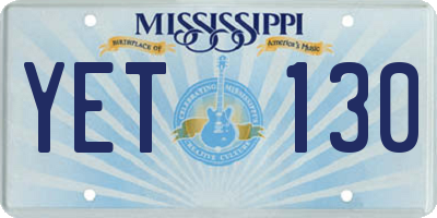 MS license plate YET130
