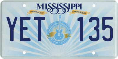 MS license plate YET135