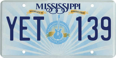 MS license plate YET139