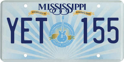 MS license plate YET155