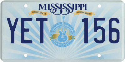 MS license plate YET156