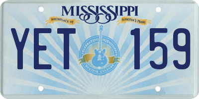 MS license plate YET159