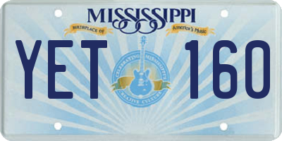 MS license plate YET160