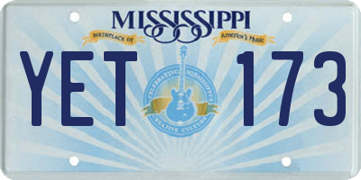 MS license plate YET173