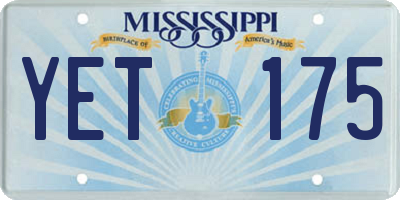 MS license plate YET175