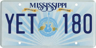 MS license plate YET180