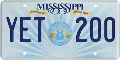 MS license plate YET200
