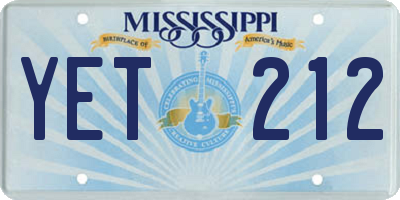 MS license plate YET212
