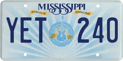 MS license plate YET240