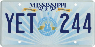 MS license plate YET244