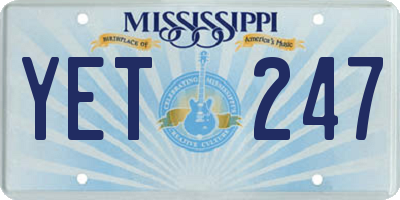 MS license plate YET247