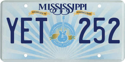 MS license plate YET252