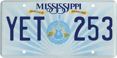 MS license plate YET253