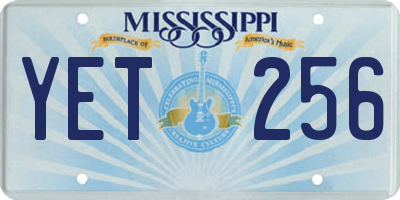 MS license plate YET256