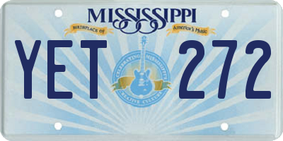 MS license plate YET272
