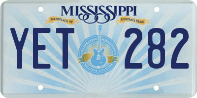 MS license plate YET282
