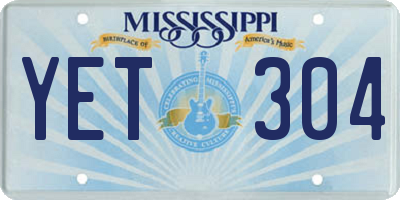 MS license plate YET304