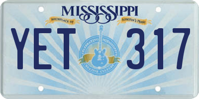 MS license plate YET317