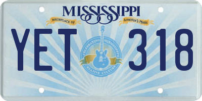 MS license plate YET318
