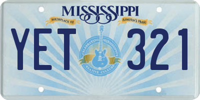 MS license plate YET321