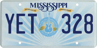 MS license plate YET328