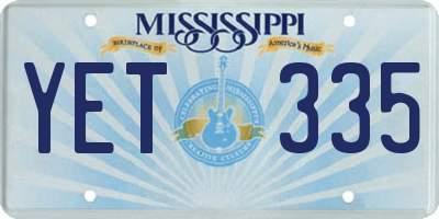 MS license plate YET335