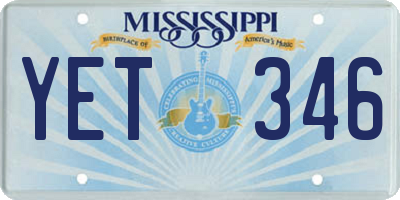MS license plate YET346
