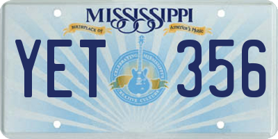 MS license plate YET356